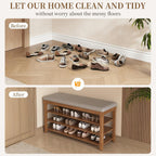 SolidWood Entryway Shoe Storage Bench, Flip-Top Soft-Close Lid, Adjustable Shelves, Cushioned Entryway Shoe Rack Organizer,Hallway, Closet, Foyer 39.4''