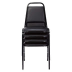 National Public Seating NPS 9100 Series Vinyl Stacking Chair, Panther Black/Black, 4/Pack (9110-B/4)
