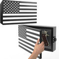 American Flag Gun Concealment Case, 19.7" x 11.8" x 4.9" American Flag Wall Hanging Concealed Gun Cabinet, Combination Lock All Iron Frame for Police Gift