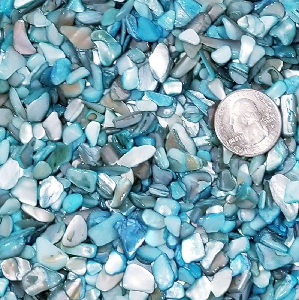 BeachWalk Small Natural Crushed Shells - for Weddings, Vase Filler, Home Décor, and Crafts (48 oz (3 lb), Blue Pearl)