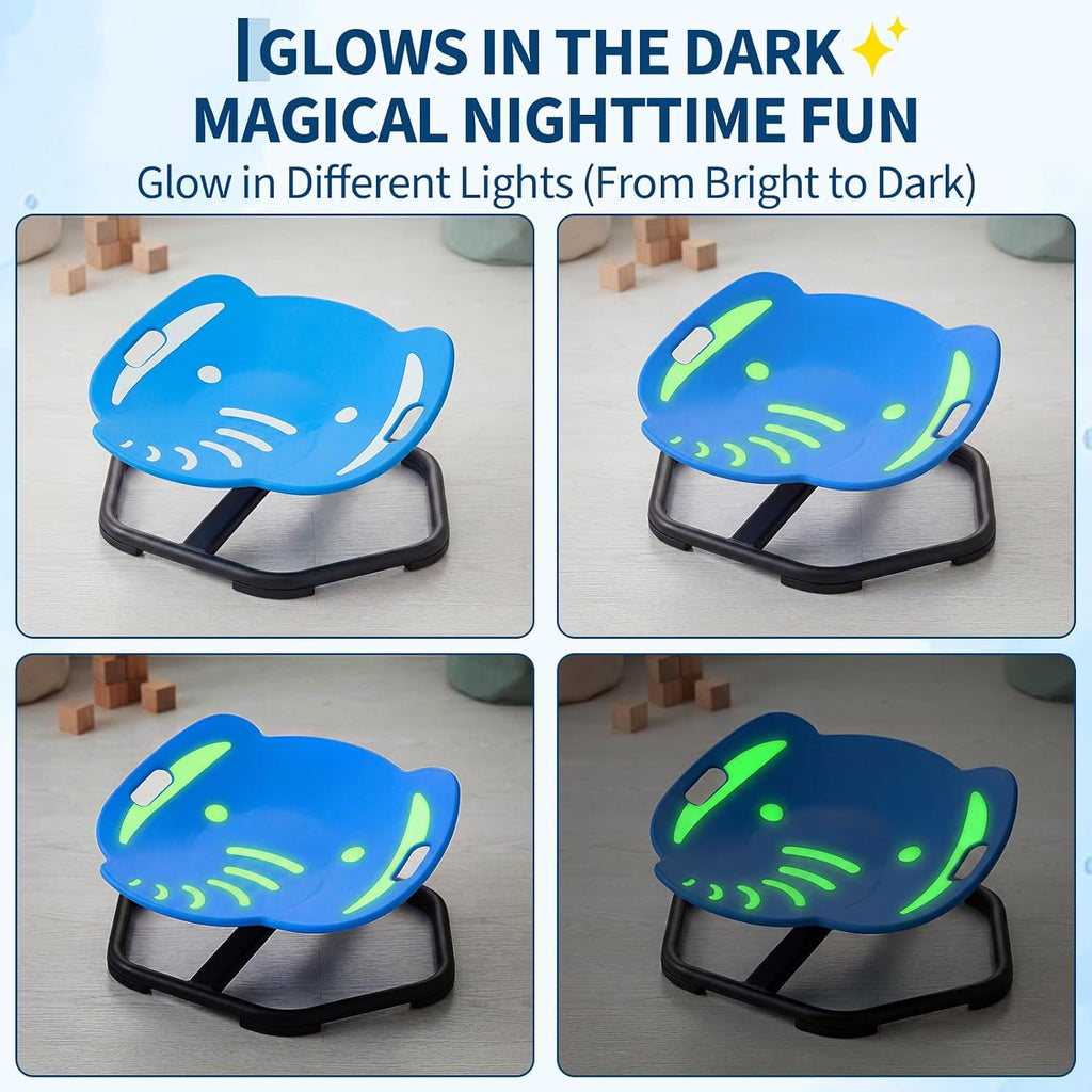 Garvee Spinning Chair for Autistic Kids, Multifunctional Sensory Chair, Glow-in-the-Dark Elephant Swivel Seat, Balance Training Sit and Spin Toy for ADHD, Ideal Gift for Autistic Boys, Ages 3+