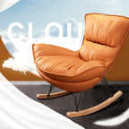 Home Living Room Bedroom Rocking Chair Chair with High Backrest,Rocking Chair Adult Lazy Sofa Can Recline,Comfortable Living Room Rocking Chair with Footstool,H,One Size