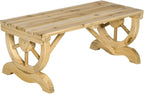2-Person Outdoor Bench with Wagon Wheel Design