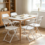 OLLODOT 10 Pack White Folding Chairs with 350-LBS Capacity, Plastic Foldable & Portable Indoor Outdoor Chairs, Portable Commercial Seat with Steel Frame for Office, Party, Events, Wedding & Dinning