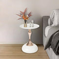 Xuthusman Round Side Table,Metal End Table with Mermaid Pillar Modern Nightstand Small Drink Table Floor Standing End Table for Living Room Bedroom Corners Office