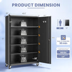Metal Garage Storage Cabinet with Locking Doors and Adjustable Shelves, Wide & Deep Storage Cabinet on Wheels, 71" Rolling Tool Cabinet for Garage, Basement, Home Office