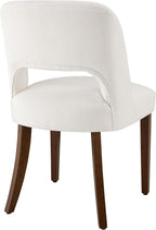 KISLOT Upholstered Dining Chairs Set of 4, Modern Armless Kitchen Chairs with Solid Wood Legs, Boucle Fabric, Sturdy Spring Structure, Comfortable Padded Dining Room Chairs, Cream