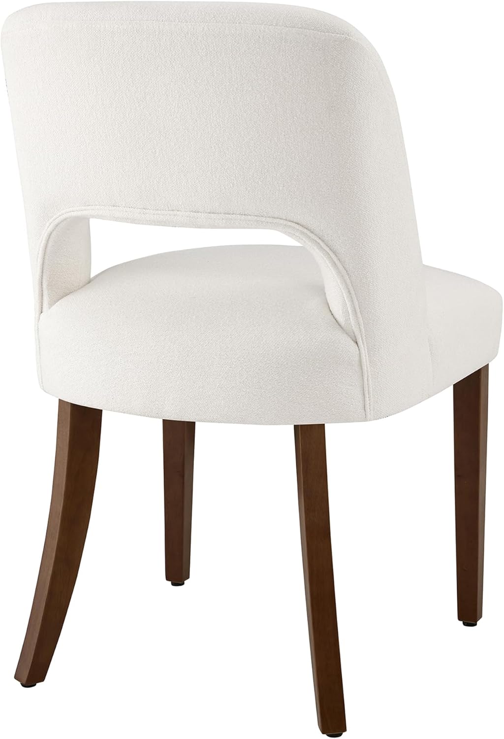 KISLOT Upholstered Dining Chairs Set of 4, Modern Armless Kitchen Chairs with Solid Wood Legs, Boucle Fabric, Sturdy Spring Structure, Comfortable Padded Dining Room Chairs, Cream