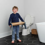 OCODILE 1-Step Wooden Step Stool for Toddlers | Kids Step Stool for Bathroom Sink, Kitchen, and Potty Training | Non-Slip Stool for Toilet Independence | Wooden Step for Children Ages 2+ Gray