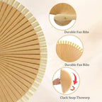Jeffdad Classical Folding Fans Hand Fan, Decorative Folding Fans Elegant Fan for Women Classical Vintage Wooden Hand Fans Bamboo Handheld for Dancing Decoration Party