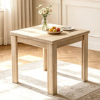 31.5"-63" Square Extendable Folding Dining Table, Natural Wood | Living Room, Kitchen, Dining Room, Space Saving, Drop Leaf, Modern Dining Room Table, Rectangular Dining Table, Seats 4-6