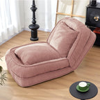 LouannTatami Foldable Lazy Sofa Bed Floor Chair - Adjustable Human Dog Bed for Adults Kids Floor Seats - Cozy Small Couch for Home Living Room(Pink)