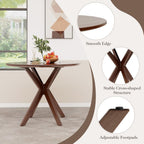 ERGOMASTER 5-Piece Dining Table Set for 4, 36" Kitchen Round Table with 4 Chairs, Rubber Wood Legs, Brown