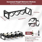 Stackable Wine Rack Countertop, 4 Bottles Wine Bottle Holder for Inside Cabinet, Small Tabletop Wine Holder Stand for Pantry Bar, 1-Tier Angle Adjustable Wine Bottle Rack for Tight Spaces