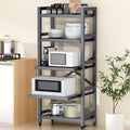 Kitchen Shelf Organizer 5 Tiers Metal Kitchen Bakers Rack Microwave Stand with Storage Cabinet Kitchen Shelves Kitchen Rack for Spices,Pots,Kitchen Rack for Kitchen, Entryway, Living Room