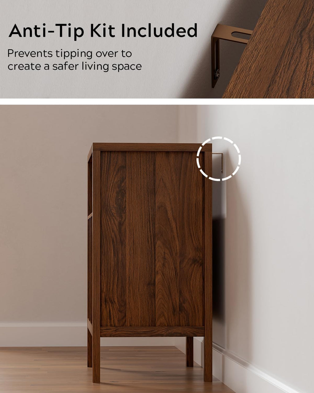 EYYTHUNG Record Player Stand with Vinyl Record Storage Holds up to 180 Albums, Large Turntable Stand Dispaly Shelf, Farmhouse Wood End Table for Bedroom, Living Room, Brown