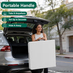 Folding Table, 5ft Portable Foldable Table Picnic Table with Carry Handle Plastic Table, White