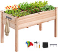 VEVOR Raised Garden Bed 48x24x30in with Sturdy Legs, High End Natural Fir Wood Planter Box Elevated Planting Stand for Backyard/Garden/Patio/Balcony w/Non -Woven Liner & 1 Set of Tool, 220lb Capacity