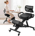 Ergonomic Kneeling Chair with Back Support, Height Adjustable Office Stool, Thick Memory Foam Cushions, Brake Casters Desk Chair for Home Office, Posture Correcting Kneeling Stool for Back Pain Relief