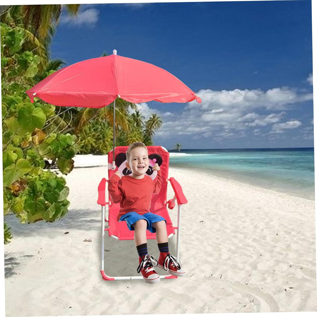 Kids Beach Chair with Umbrella, Foldable & Detachable Portable Oxford Cloth Cute Kids Beach Chair with Canopy for Outdoor Summer, Style 2