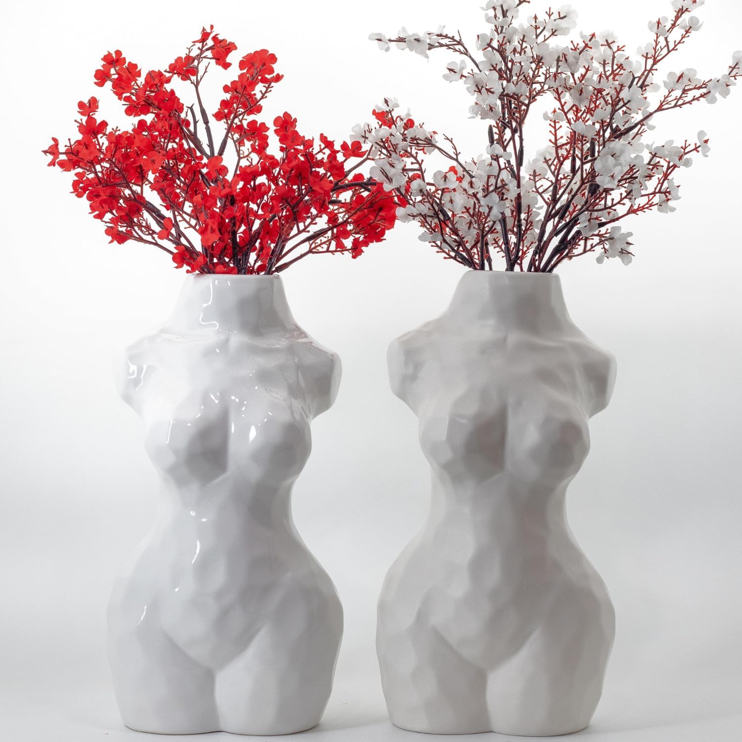 Reimagine Discovery Female Body Vase, Clean Girl Aesthetic Room Decor, Modern Home Decor Ceramic Flower Vase for Living, Bedroom & Office, Minimalist Decorative Vase Body Sculpture (Matte White)