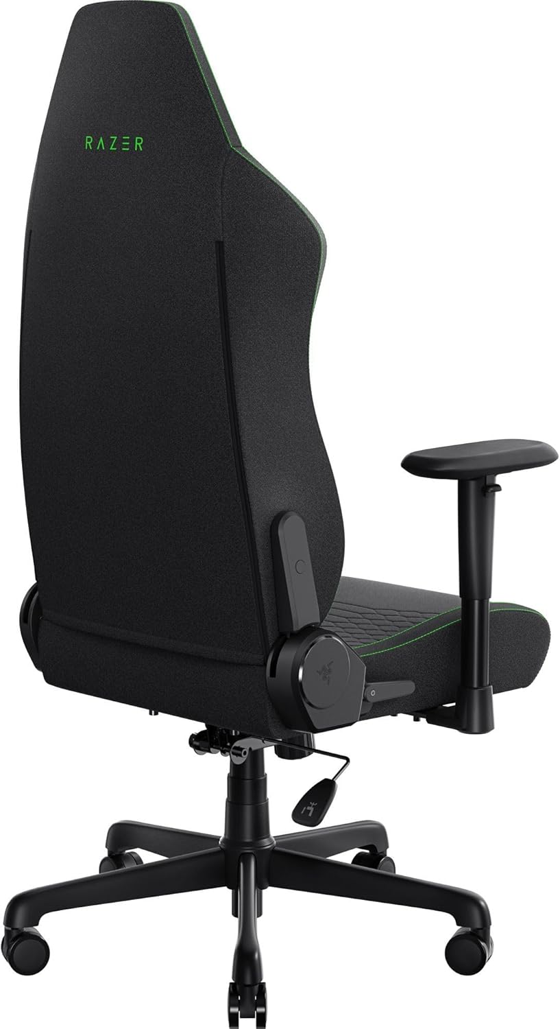 Razer Iskur V2 X Ergonomic Gaming Chair — Built-in Lumbar Support, Widened Seat Base, High-Density Foam Cushions, Adjustable 152° Recline, 2D Armrests, Plush Fabric Finish, PC Gaming — L33T Edition