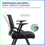 40 Pack Stackable Conference Room Chairs with Paddle Folding Office Chair Foldable Desk Chair Mesh Back and Arms for Conference Meeting Guest Reception Home Office Training Room Chair Black