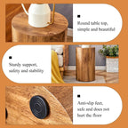 Round Side Table with Imitation Wood Grain, 12" Diameter x 19.7" Height, Modern Cylindrical Design, Sturdy Base with Anti-Slip Feet, Perfect for Living Room, Bedroom, or Office, Wood