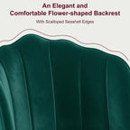 VECELO Velvet Dining Chairs Set of 4, Modern Upholstered Kitchen Chairs with Thick Cushions, Curved Padded Backrest and Metal Legs, for Kitchen, Dining Room, Living Room, Green
