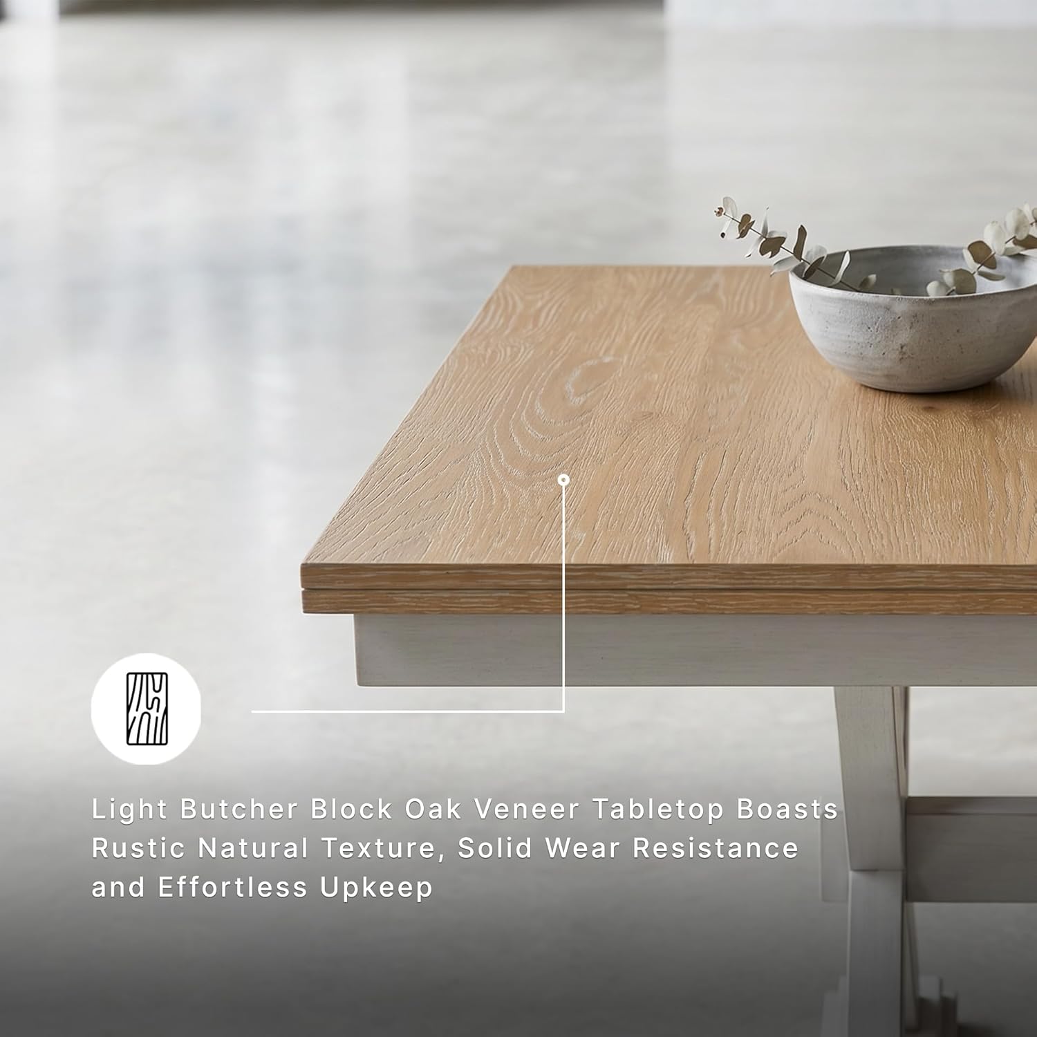 Signature Design by Ashley Westlinport Casual Dining Butterfly Extension Table with Self-Storing Butterfly Leaf, Light Brown & White
