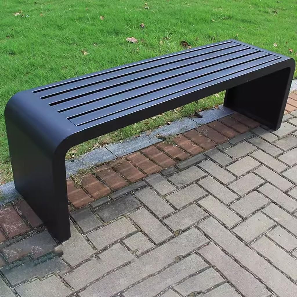 Patio Benches for Outdoors Full Iron Bench Park Chair Outdoor Courtyard Stainless Steel Leisure Seat Shopping Mall Rest Row Garden Benches for Outdoors