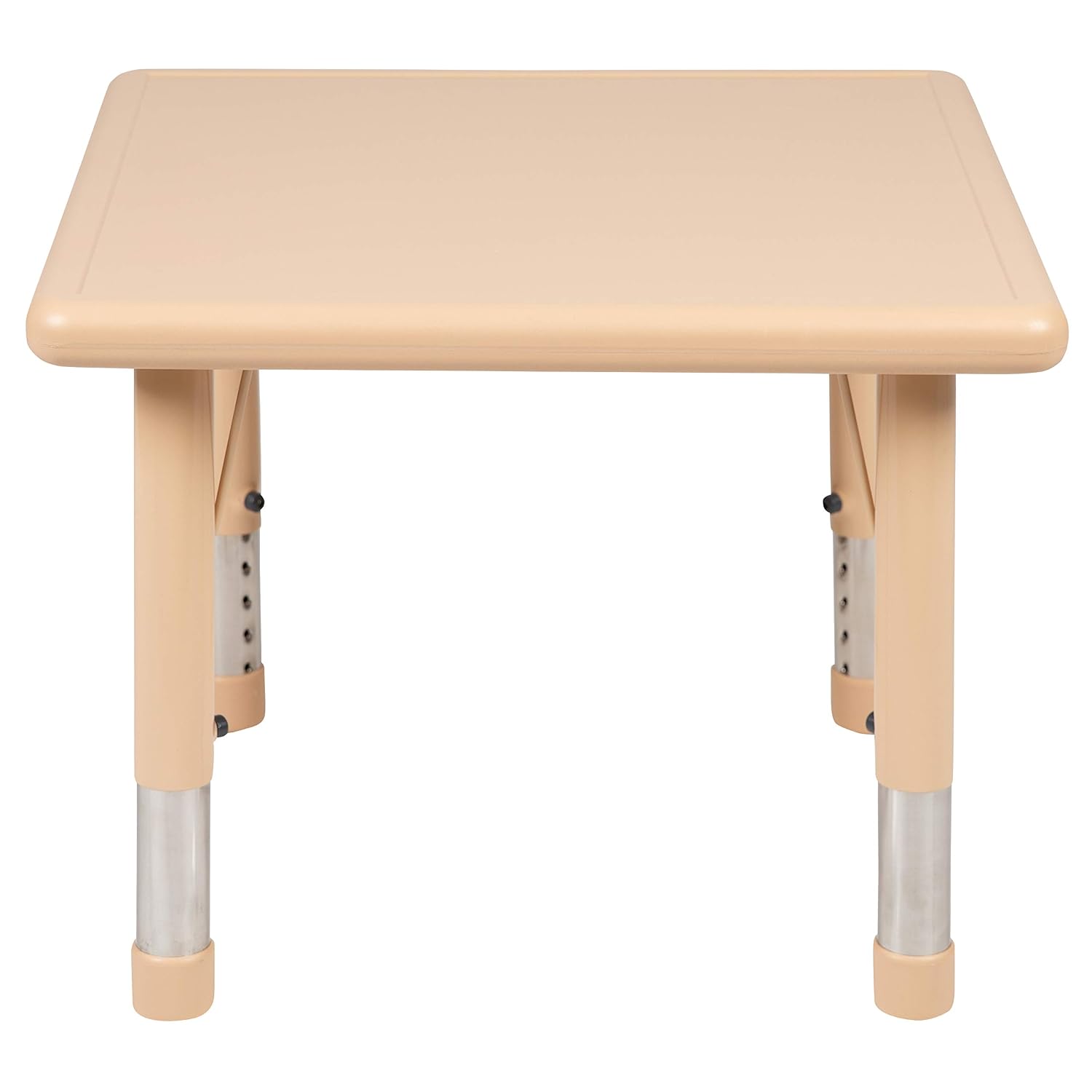 EMMA + OLIVER 24" Square Natural Plastic Height Adjustable Activity Table - School Table for 4