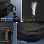 Epesoware Small Hard Hat Travel Case for Baseball Caps - Crush Proof Cap Carrier for 3 Hats, Hat Storage Organizer with Adjustable Shoulder Strap and Handle, for Travel & Home Use