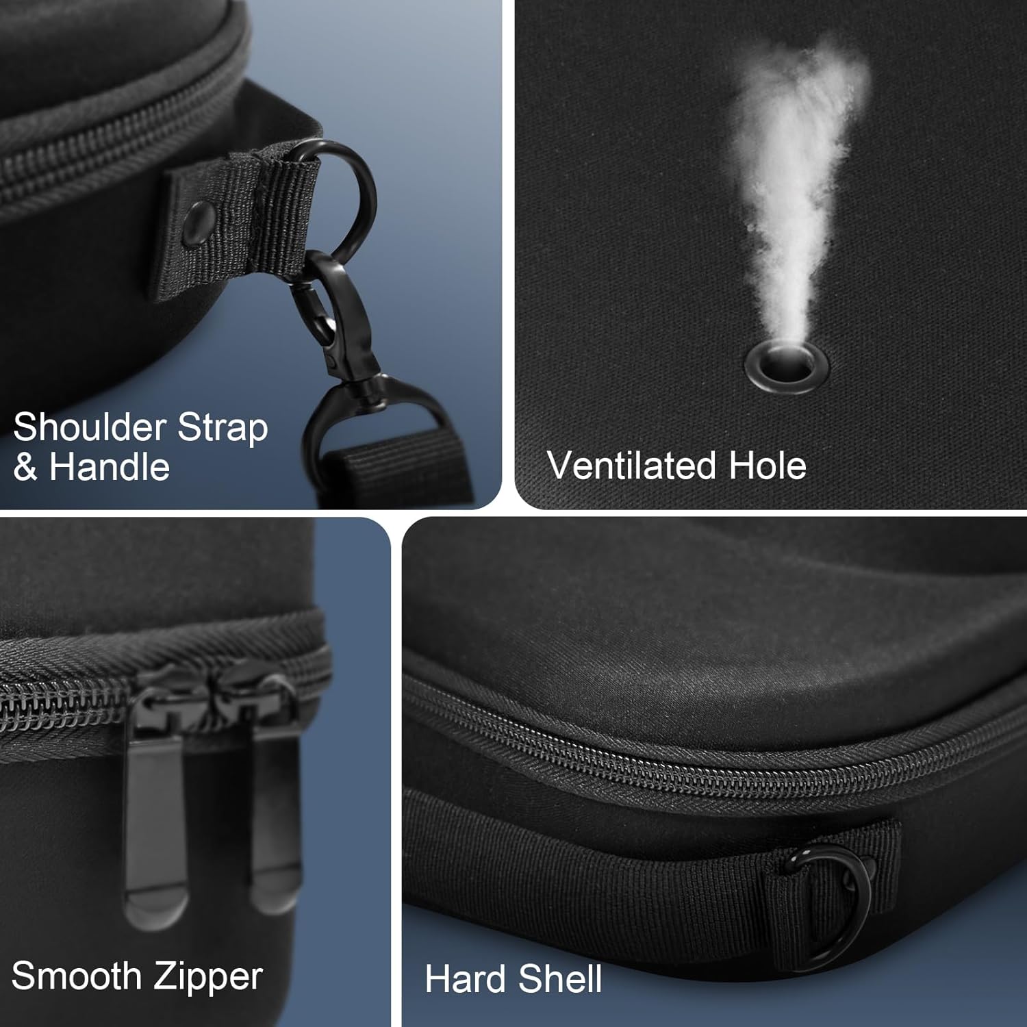 Epesoware Small Hard Hat Travel Case for Baseball Caps - Crush Proof Cap Carrier for 3 Hats, Hat Storage Organizer with Adjustable Shoulder Strap and Handle, for Travel & Home Use