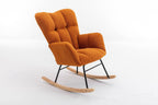 Adulto Teddy Rocking Chair Outdoor Indoor Living Room Nursery Wooden G,A5 | Soft teddy fabric rocking chair with foam filling, wooden frame, and metal base. Supports up to 250 LBS. Easy 25-min ass