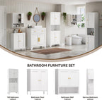 YAUWOH 69" Tall Metal Pantry Cabinet with Microwave Shelf, 4 Doors & 3 Adjustable Shelves, 120LBS Per Shelf Heavy Duty Storage Cabinet with Anti-Tip Design for Kitchen,Dining Room (1PC,White)