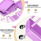 Goovilla 3 Tier Rolling Utility Cart Organizer with Removable Drawer, Stable and Sturdy Purple Rolling Storage Carts with 2 Lockable Wheels for Bathroom, Kitchen, Snack, Craft, Makeup, Baby Essentials