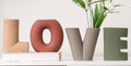 Creative Vase Set of 4, Modern Nordic Boho Style Flower Vases Home Decor for Living Room Kitchen Office(Green/Brown/Burgundy/Khaki)