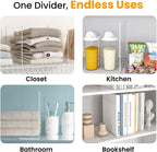 Shelf Dividers for Closet Organization – Acrylic Clear Sturdy Dividers to Keep Clothes, Sweaters & Purses Upright, Free-Standing for Wood Shelves, 10" Tall x 12" Deep, 8 Pack