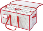 Sattiyrch Plastic Christmas Ornament Storage Box with Trays,Customizable Dividers, Dust-Proof Durable Ornament Organizer Holder,Christmas Storage Containers,Holds 128 x 3 Ornaments
