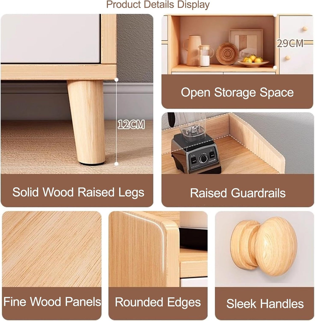 Kitchen Pantry Storage Cabinet with 4 Doors and Adjustable Shelves, Pantry Storage Cabinet, Freestanding Kitchen Cupboard, for Living Room, Dining Room