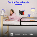 BedShelfie Bedside Shelf for Dorm Room - Dorm Essential 2.0, Black | Bunk Bed & Top Bunk, College Dorm Room Essentials, Bedside Caddy, Clip on Floating Tray, Bed Side Table, Loft Nightstand