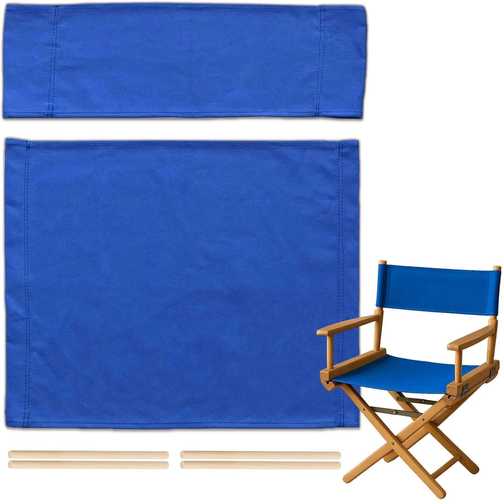 STAY GENT Director's Chair Canvas Replacement Kit 21"L x 8"W - 21"L x 16.5"W Replacement Canvas Durable Cotton Canvas Seat & Back Covers for Home,Model Artist,Makeup,Show Dressing Room, 1 Set Blue