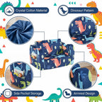 Kids Couch Sofa Toddler Sofa Dinosaur 2-in-1 Foldable Toddler Couch Bed Flip Open Kids Chair for Playroom Bedroom Gift Boys Girls