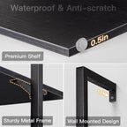 ODK 6-Tier Ladder Shelf, Book Shelf with Metal Frame, Bookcase for Living Room, Home Office, Kitchen & Bedroom, Space Saving Freestanding Organizer Rack, Black (10" D x 24" W x 87" H)