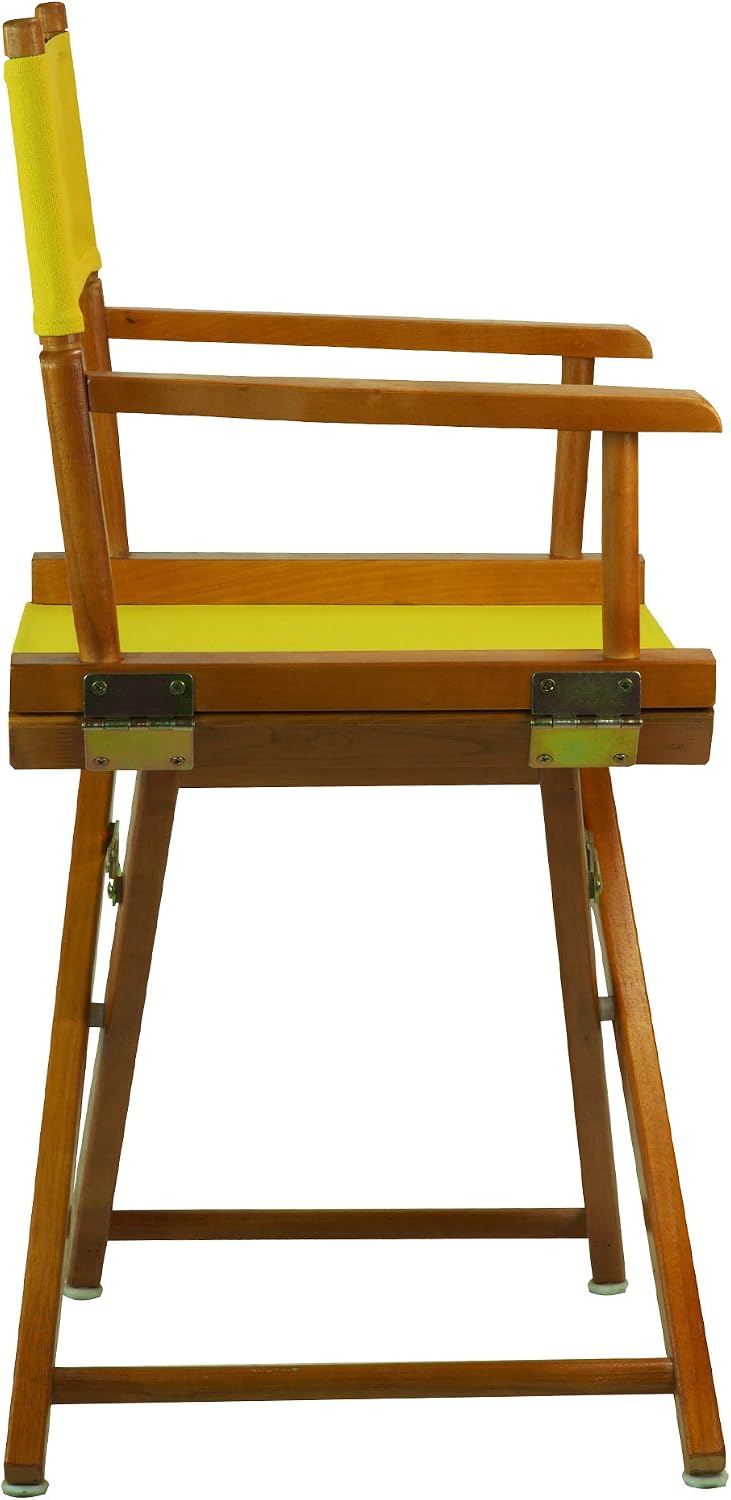 Casual Home Director's Chair ,Honey Oak Frame/Yellow Canvas,18" - Classic Height