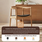 Tomile Hans Wegner Kennedy Chair, Mid Century Modern PU Leather Dining Armchair with Comfortable Curved Backrest, Solid Ash Wood Frame, Fully Assembled for Kitchen, Dining Room, Office (Natural)