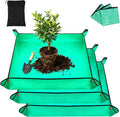 3Packs Repotting Mat, 26.8x26.8 Inch Thickened High Density PE Waterproof Gardening Tray for Plant Transplanting, Portable Foldable Potting Soil Mat with Storage Bag for Indoor Outdoor Plant Care