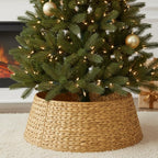 Hyacinth Christmas Tree Collar 27" - Natural Hand-Woven Basket Base Cover - Warm and Cozy Rustic Farmhouse Decoration - Tree Skirt Alternative - Tree Ring (Large)