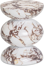 Tov Furniture Pia Red Faux Marble Indoor/Outdoor Concrete Side Table